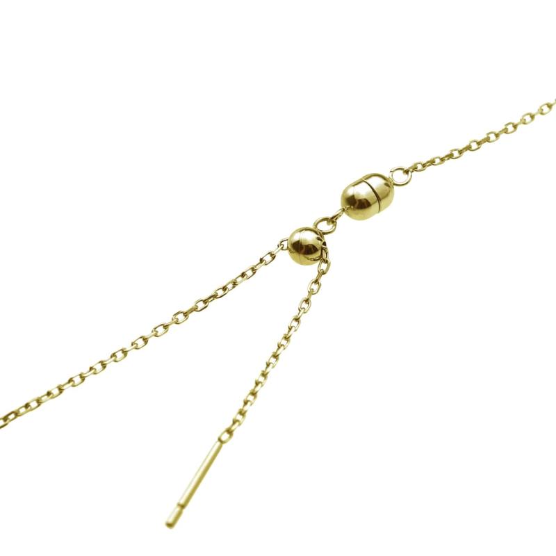 [Petit Jewel YU-NA] ワンタッチ 簡単付け外し マグネット式 レディース ネックレス チェーン ステンレス 316L スライド調節 金属アレルギー対応 1.1mmカットアズキチェーン