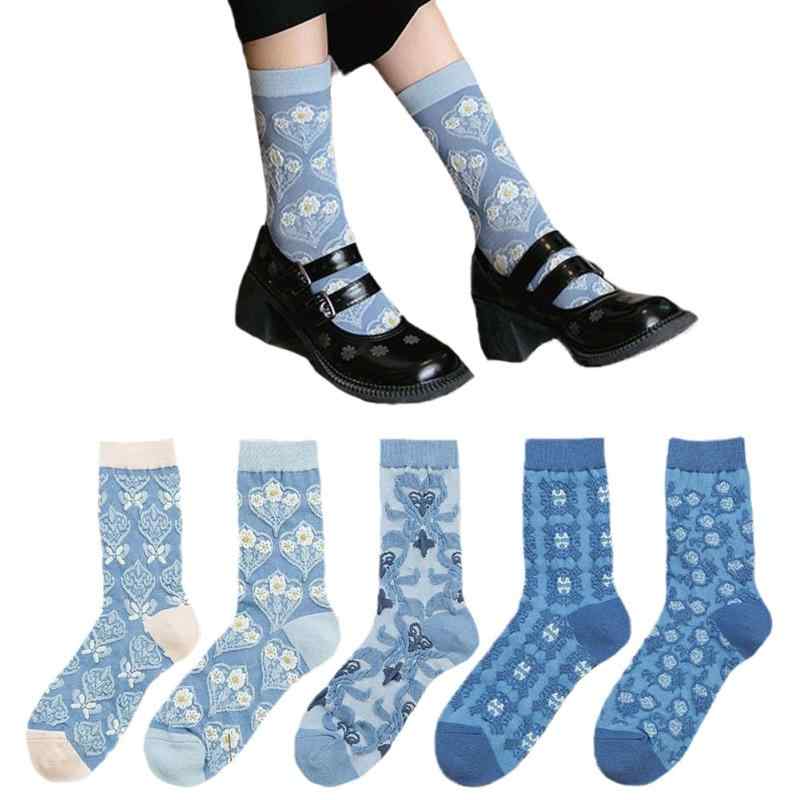 [Foravana] 靴下 レディース くつした ソックス ショートソックス クルーソックス 花柄靴下 刺繍 春夏秋冬 綿 厚手ソックス コットンソックス くるぶしソックス かわいい 暖かい 通気性 防臭