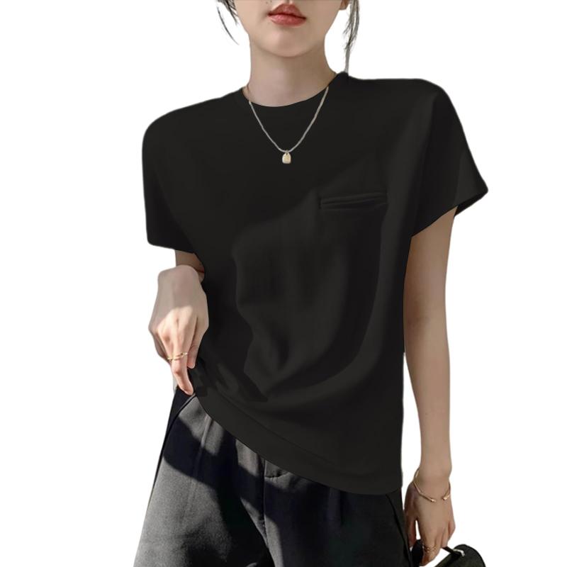 Rakuten - [Leadamon-oee] tシャツ レディース 半袖 ティーシャツ フレンチスリーブ トップス 夏 丸首 半袖tシャツ 無地 シンプル おしゃれ きれいめ 薄手 体型カバー カジュアル オフィス 日常着 春 夏服