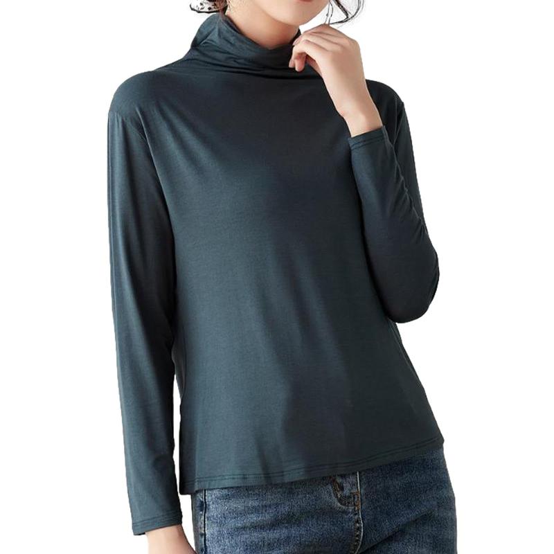 [Nestkanina] カットソー 長袖 ハイネック インナー タートルネック ニットソー カラフル ニット 薄手 ストレッチ おしゃれ きれいめ シルエット スリム かわいい レディース TSHT039