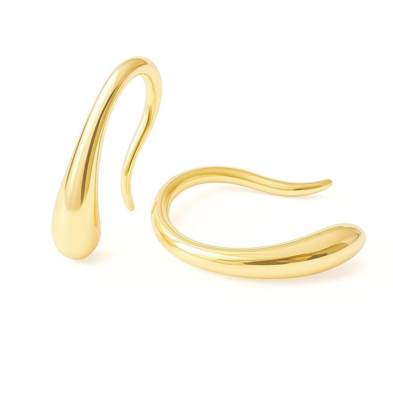 乐天商城 - [Noelmarket] 金属アレルギー対応ピアス ドロップピアス フックピアス つけっぱなし 小ぶり シンプル 上品 シルバー925 軽い レディース ゴールド シルバー