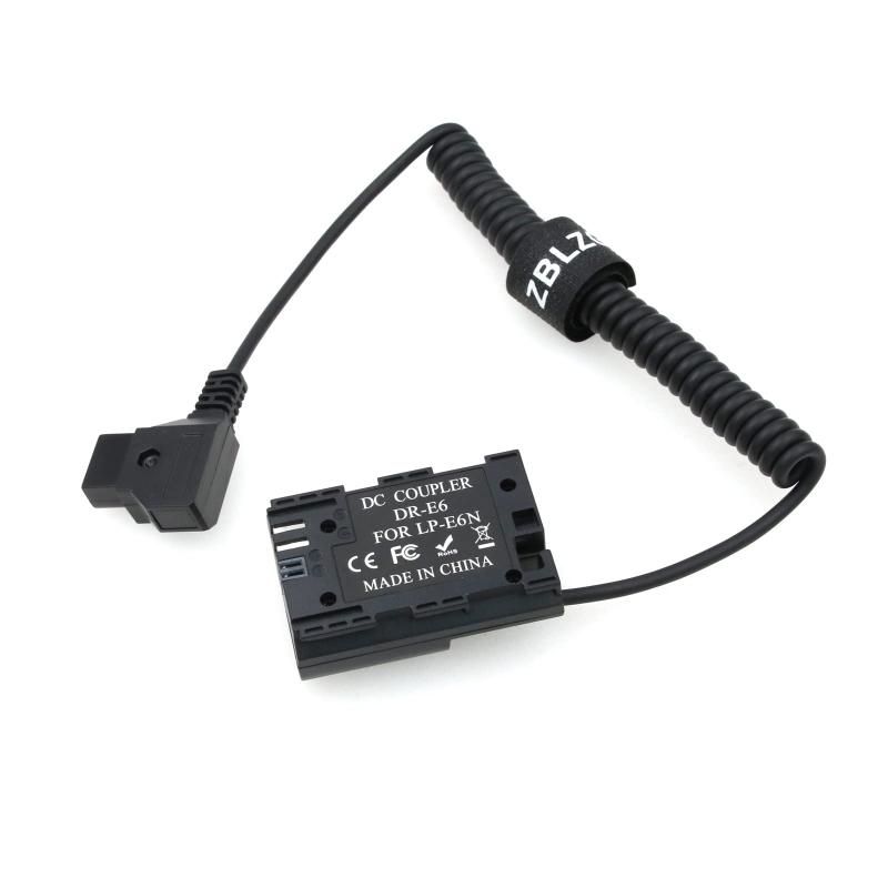 ZBLZGP D タップ LP-E6 E6 ダミー バッテリー電源アダプター キヤノン 60 D 70 D 80 D カメラ SmallHD 501 502 702 モニター (コイル状ケーブル)
