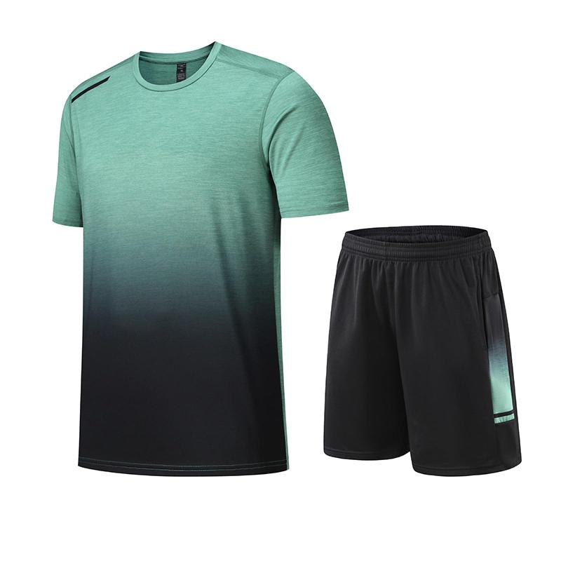 [ANONIE] スポーツウェア メンズ 上下セット トレーニングウェア ジャージ 2点セット 半袖シャツ ハーフパンツ 薄手 吸汗速乾 無地 通気防臭 夏 部屋着 大きいサイズ