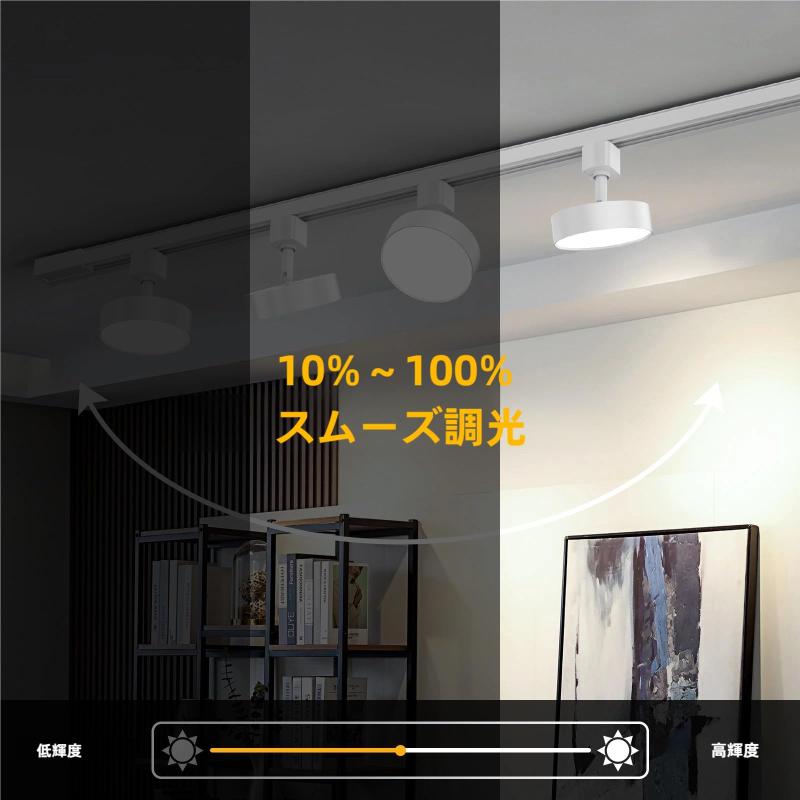 TuyuBEE ダクトレール用スポットライト, 拡散光 LED一体型照明 12W(100W形相当), 明るい レールライト, 調光可能 高演色CRI90+ 4000K 1000lm, キッチン/ショップ用 シーリングスポットライト, ホワイト creativeglobal01-10127702 クリエイティブグローバル サンプル画像3