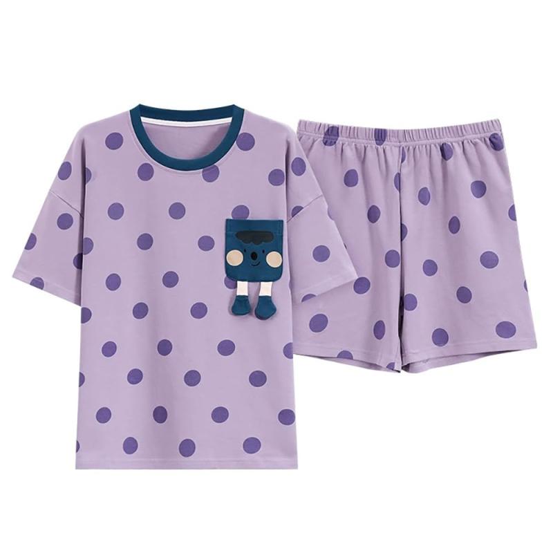 [AiMMei] パジャマ レディース 半袖 可愛い ルームウェア 女の子 春秋夏 おしゃれ ポケット付き 半ズボン 上下セット 部屋着 心地よい 夏服 [並行輸入品]