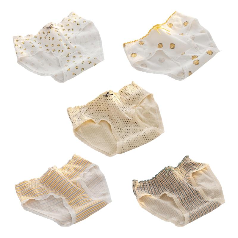 [EXGOX] ショーツ レディース 綿 パンツ 下着 柔らか パンティ 吸汗 通気 伸縮性 柔らか女性 可愛い 蒸れない 締め付けない 5枚セット