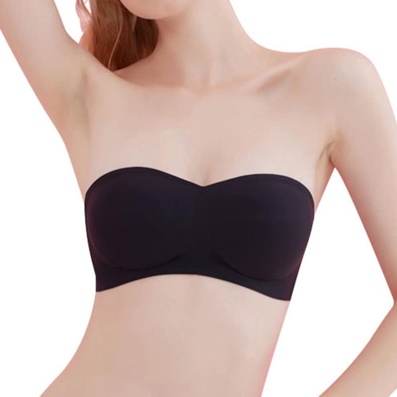 [Sexy code 1701] ストラップレス ブラ チューブトップカップ付き シームレス ドレス用ブラ ノンワイヤー 紐なし 結婚式 オフショル インナーブラジャー 透明ブラ紐