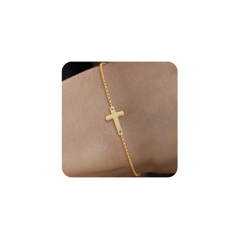 【Mesaro】ブレスレット レディース メンズ 十字架 2連ブレスレット つけっぱなし 長さ調節可能 シルバー ゴールド アクセサリー チェーン シンプル 金属アレルギー 誕生日 母の日 プレゼン