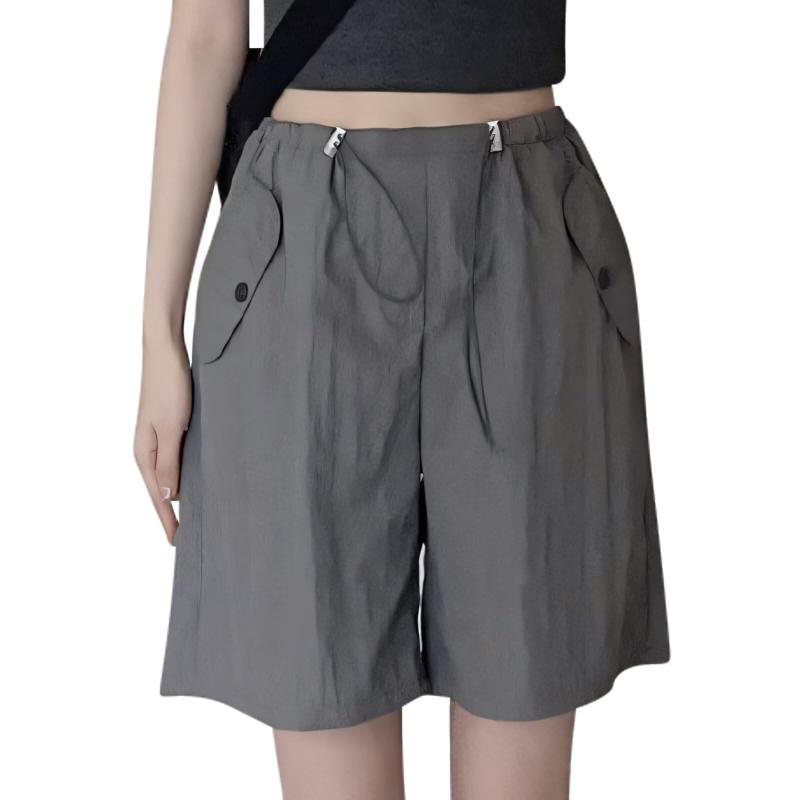 [inotenka] ショートパンツ レディース 夏 薄手 速乾 半ズボン 短パン 大きいサイズ ゴムウエスト ゆったり ポケット付き 通気性 吸汗 無地 体型カバー おしゃれ スポーツ ヨガ カジ