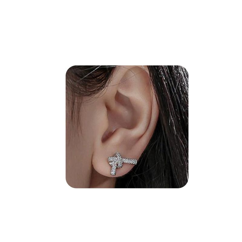 【Mesaro】ピアス レディース ステンレス製 金属アレルギー サージカルステンレス リボン りぼん ハート 結び目 シルバー つけっぱなし シンプル フェミニン 上品 大人可愛い かわいい デイ