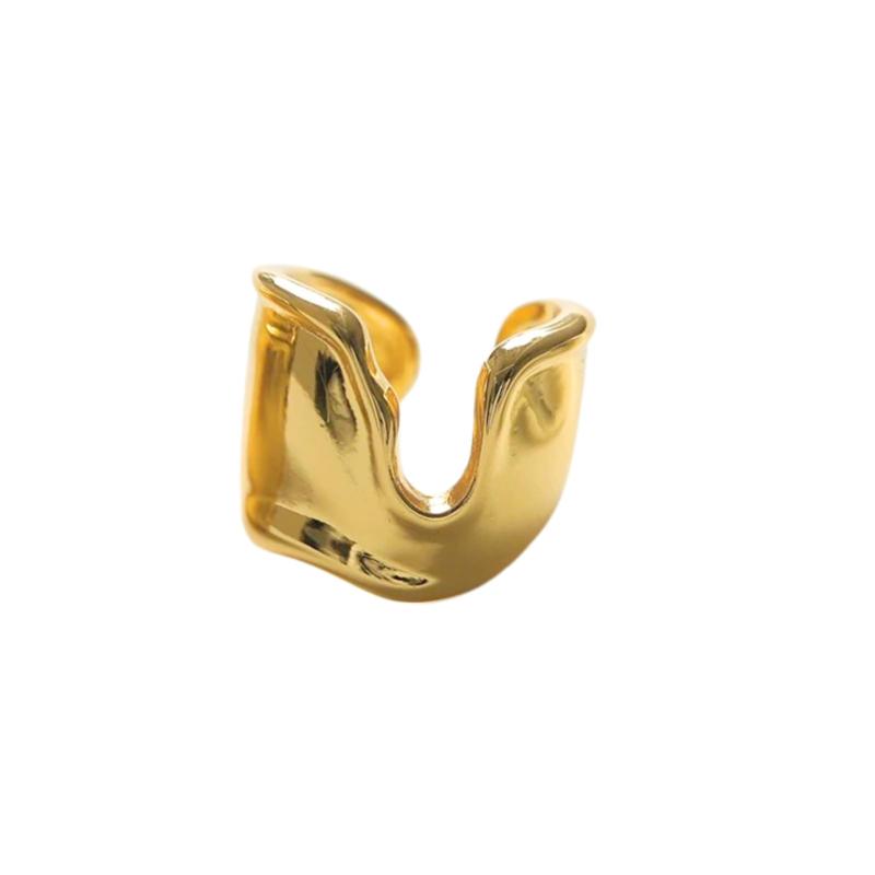 Moonstan イヤーカフ レディース メンズ 人気 ゴールド シルバー マット ワイド 幅広 金属アレルギー対応 シンプル