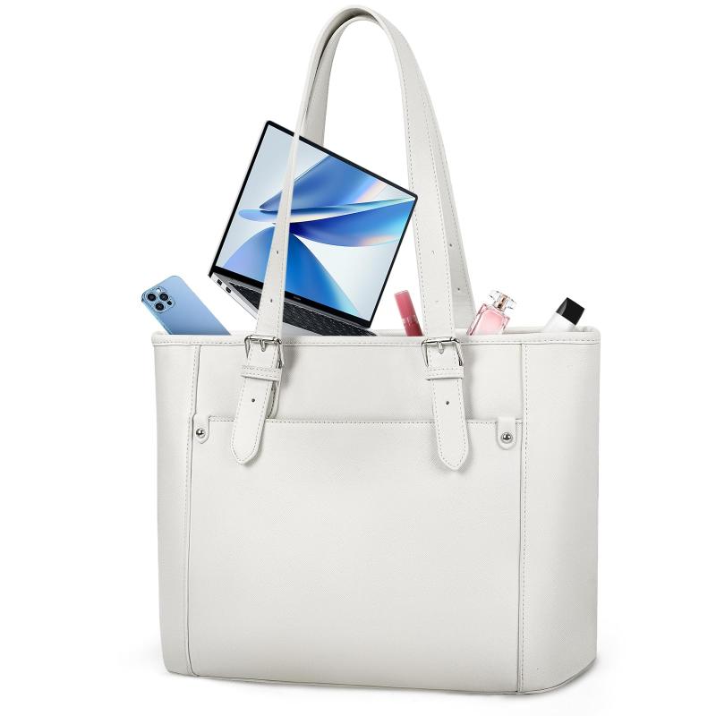 [NUBILY] ビジネスバッグ レディース 大容量 リクルートバッグ A4対応 撥水加工 就活バッグ 自立 持ち手調節可能 トートバッグ 底鋲付き 通勤 就職 面接 転職 出張 カバン ブラック ホワイト