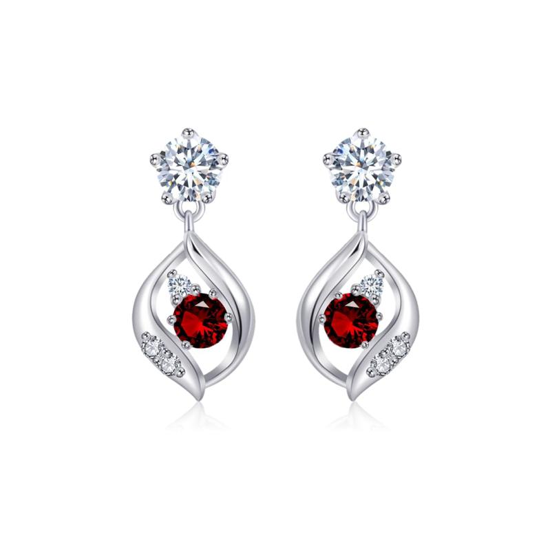 Free bird ガーネット ピアス レディース 人気 「自由な葉」 金属アレルギー対応 1月誕生石 ピアス つけっぱなし シトリン ジュエリー 揺れる 誕生日 正月 バレンタイン プレゼント 女性 春