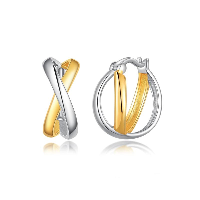 Free bird フープ ピアス メンズ 黒 クロス 金属アレルギー対応 シルバー925 リング ピアス かっこいい 品質 男女兼用 フェス 記念日 彼氏 プレゼント