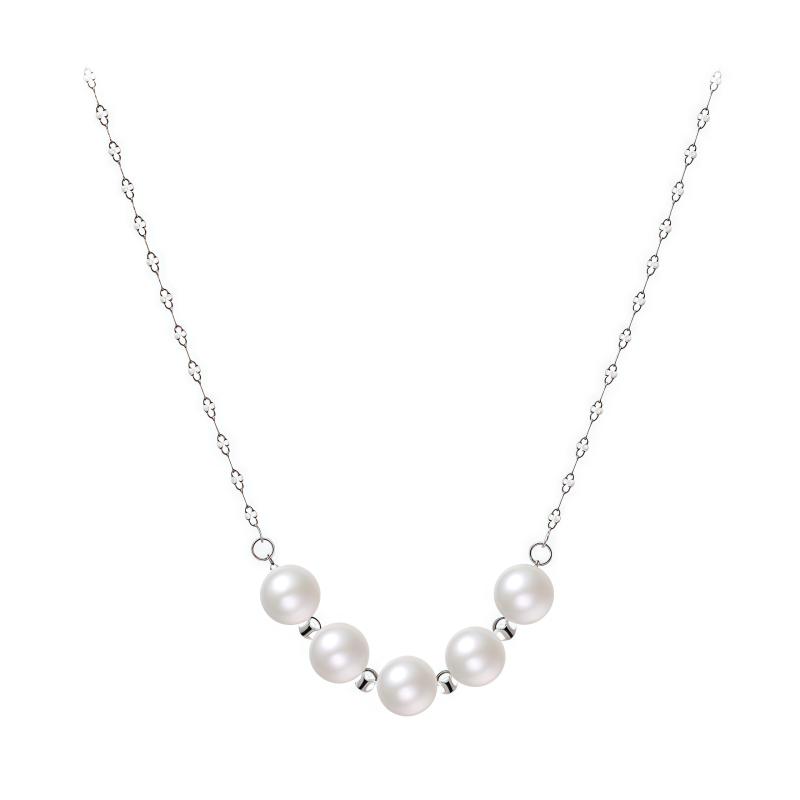 [Seova] ネックレス シルバー925 エレガント パールネックレス チェーン おしゃれ 人気 華奢 調節可能 金属アレルギー対応 真珠 変色防止 シンプル エレガント バレンタイン 誕生日プレゼン