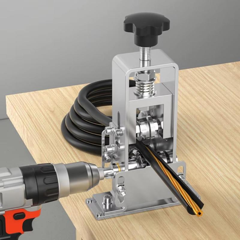 zmart ポータブル ワイヤー ストリッパー 手動ワイヤー ストリッピング ツール 1-25mmケーブル 電動ピーリングマシン ハンドクランク ハンド電動ドリル ケーブルストリッパー ワイヤーカッタ