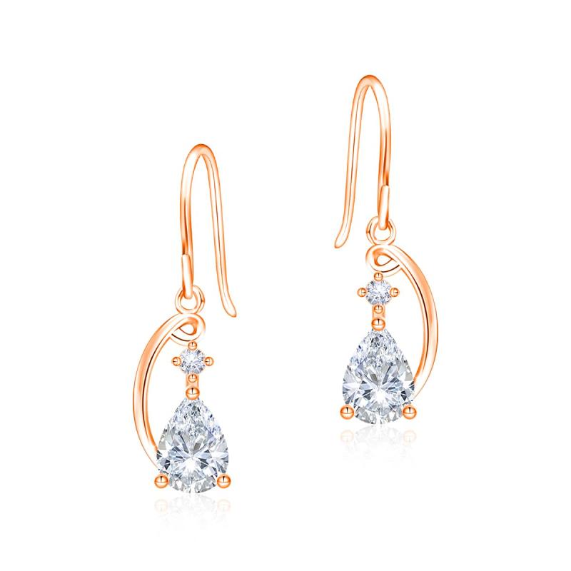 YUIITU ピアス レディース 人気 しずくジルコニア フック ピアス シルバー925 金属アレルギー対応 女性 揺れる 可愛い 花 ジュエリー プレゼント 記念日 誕生日