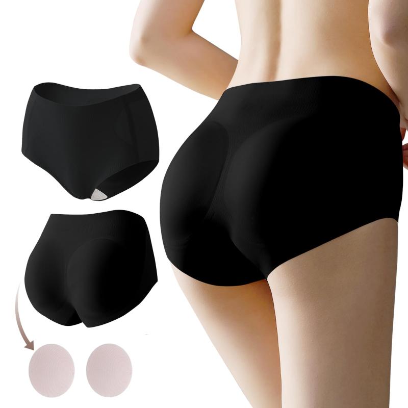 [SHUIII] ヒップアップショーツ ヒップパッド ヒップアップ ガードル 美尻 補正下着 【取外可能なヒップパッド付き】 着圧 骨盤サポート お腹引き締め お尻パッド付き レディース 下着 1枚