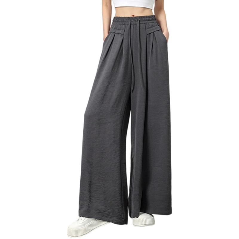 [Tumao] ワイドパンツ レディース ロングパンツ 春 夏 薄手 袴 ガウチョ ワイドパンツ ズボン ゆったり 垂れ感 脚長 着痩せ 無地 おしゃれ オフィス カジュアル 秋服