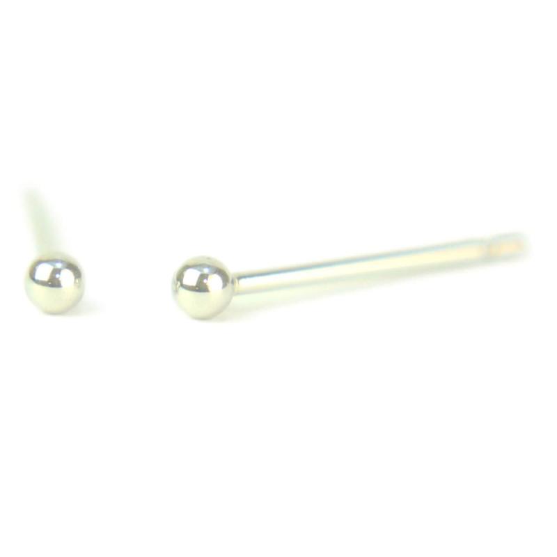 【プラチナピアス】 セカンドピアス 丸玉ピアス 2mm 軸太 Pt900プラチナ ピアス芯幅太長めタイプ 太さ0.8mm長さ12mm ダブルロックキャッチ大 1ペア両耳販売 ボールピアス yokomountain