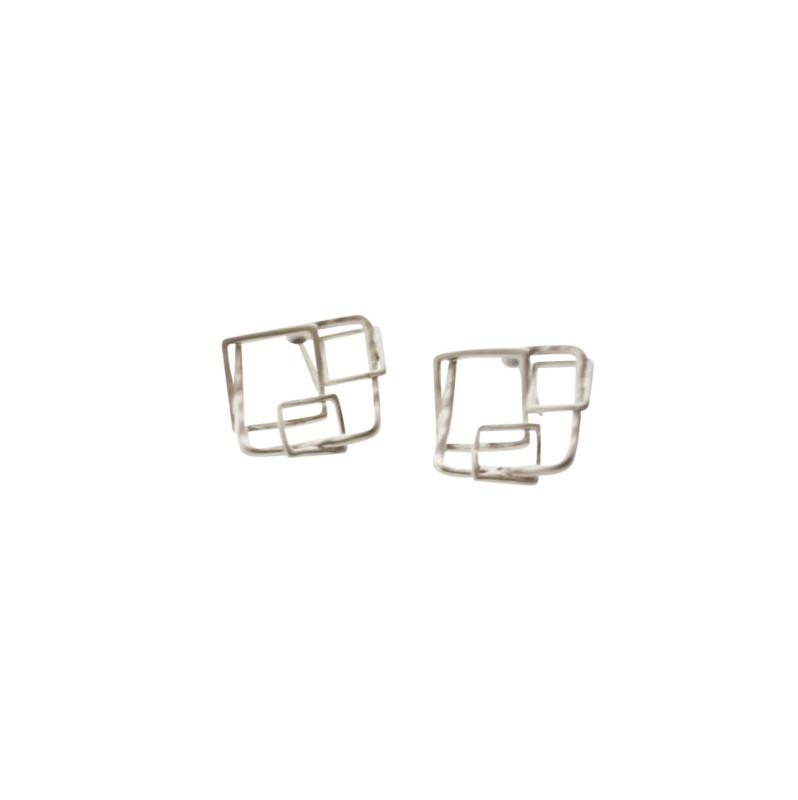 樂天商城 - [ナオットジュエリー] Square Motif Pierce スタッドピアス シルバー np010