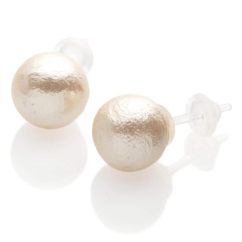 [R-days代官山] 金属アレルギー対応 コットンパール 樹脂 ピアス レディース 軽い 5カラー 5サイズ 日本製