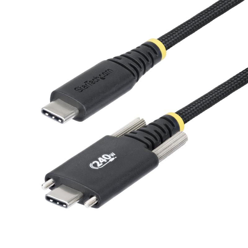StarTech.com USB-Cケーブル／パネルマウント／2m／USB 2.0／Type-C to Type-C／240W 5A PD EPR／USB-IF／オス-オス／高速充電 データ転送 S2CEPR2M-USBSL-CABLE