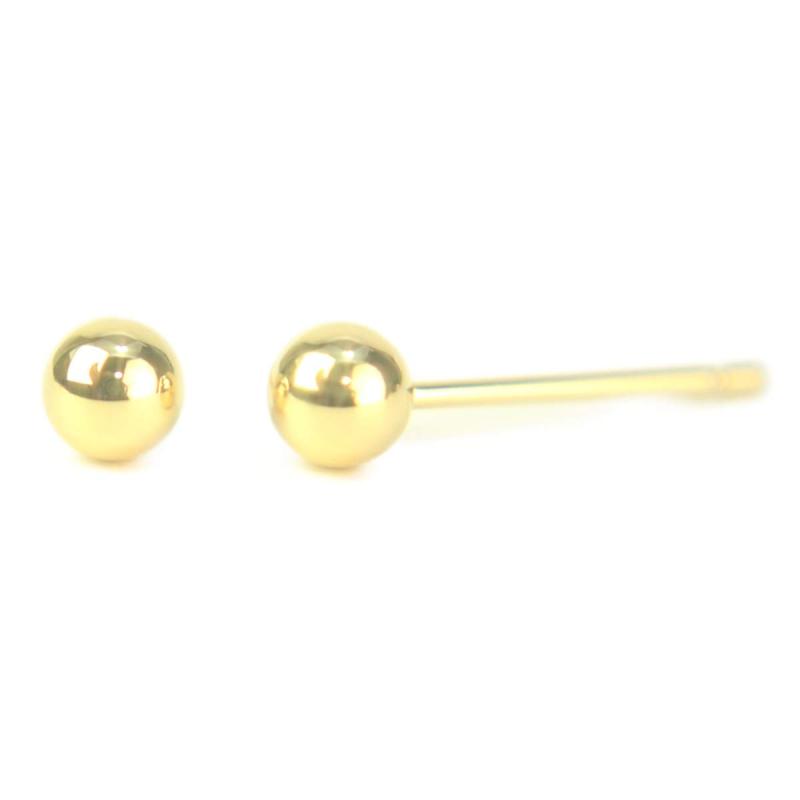 セカンドピアス 18金 軸太 K18イエローゴールド丸玉ピアス 4mm ピアス芯幅太長めタイプ 太さ0.8mm長さ12mm 1ペア両耳販売 ボールピアス イエローゴールド 18金 K18 幅太 福耳 yokomountain(3.0)