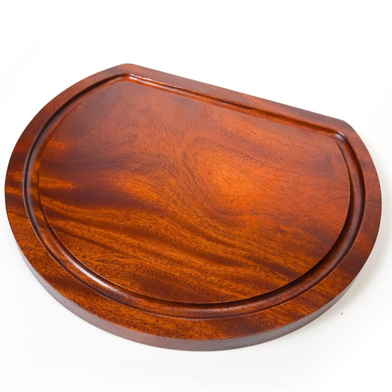 [徳成] 半月まな板 (木製漆塗り/D型) 33.5×28.5×厚2cm｜おしゃれなカッティングボード TBM-101 [食品衛生法適合品]