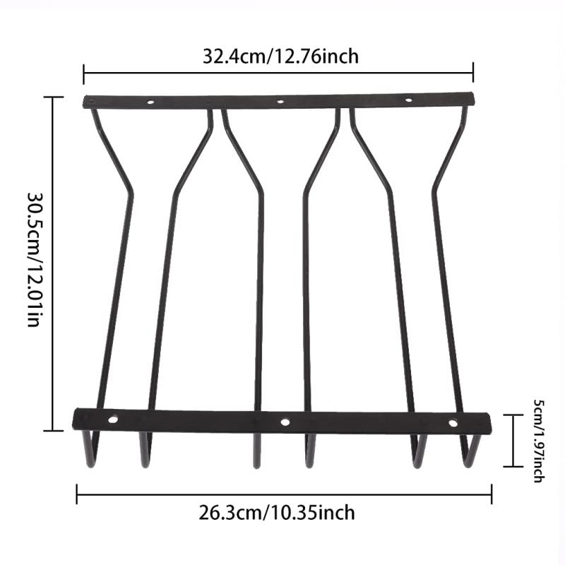 Dianoo 30.5cm ブラックワイングラスラック、棚下ワイングラスホルダー、キャビネット下脚付きグラスラック creativeglobal01-10071569 クリエイティブグローバル サンプル画像3