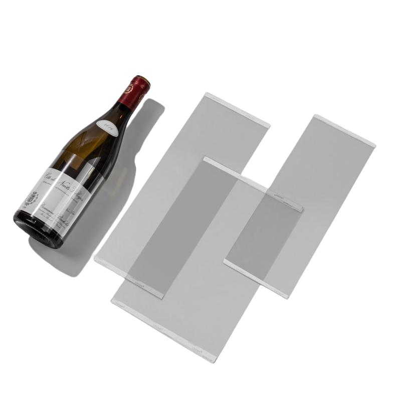 ワインラベル保護フィルム 透明PET製 3種類の形状（カベルネ・ピノノワール・シャンパーニュ） 厚さ2タ..