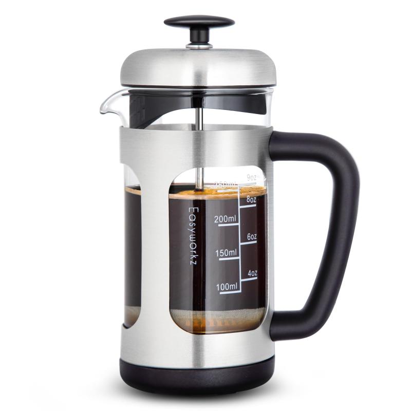 Rakuten - Easyworkz フレンチプレス コーヒー & ティー専用 耐熱ガラス ソフトグリップ