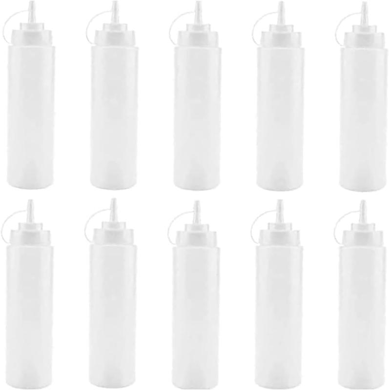 10個 多用途 漏れ防止キャップ付き 調味料ボトル セット ソース ディスペンサー 調味料 容器 スクイズ..