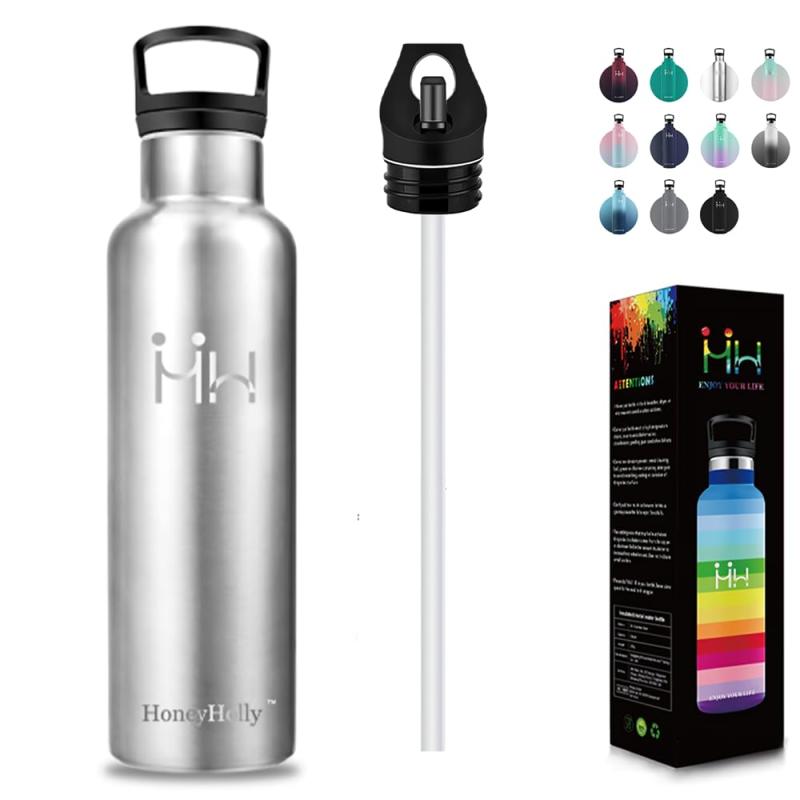 YANGYAO 500ml 水筒 保温保冷 ステンレス製 真空断熱 洗う が簡単な 漏れ防止 持ち運び 炭酸飲料も入る 子供 学生 ビジネス向け かわいい シームレス ストロー付き ハンドル付き 水筒大容量 旅