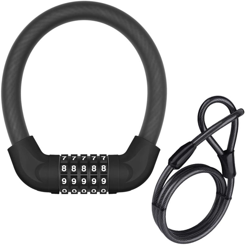 自転車 鍵 ダイヤル式ワイヤーロック 5桁 電動自転車ロック u字ロック 太さ17.3mm 高切断対 ...