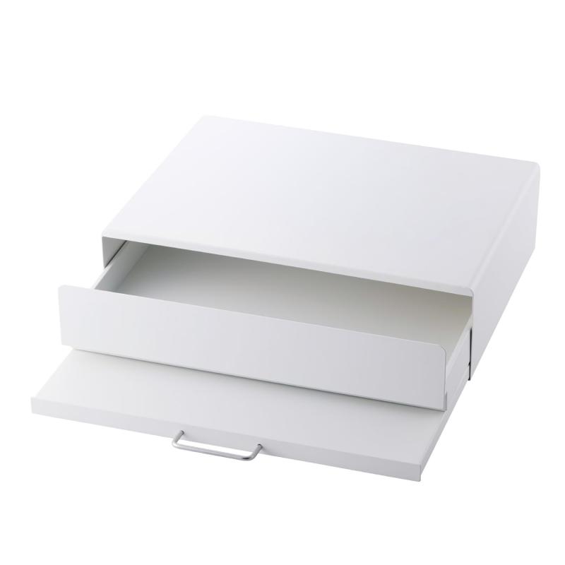 Rakuten - エレコム レンジ下収納 スライドテーブル [幅50cm×奥行37~61.5cm×高さ14cm] 耐荷重22Kg ちょい置き コップ・小物収納 家電下引き出し " side サイド " ホワイト KAWKPTMWWH