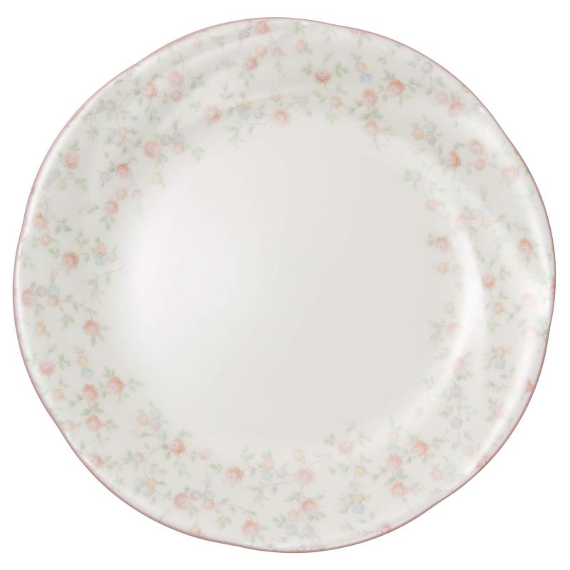 ノリタケ(Noritake) キューティーローズ ホワイト 直径:約18.5cmプレート 電子レンジ対応 59315A/9940