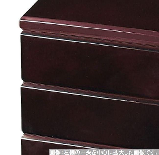 クリエイティブグローバルのJ-kitchens 重箱 3段 6.5寸 ダイヤ お重箱 溜 19.7cm x 19.7cm x 18.5cm 日本製｜アングル2