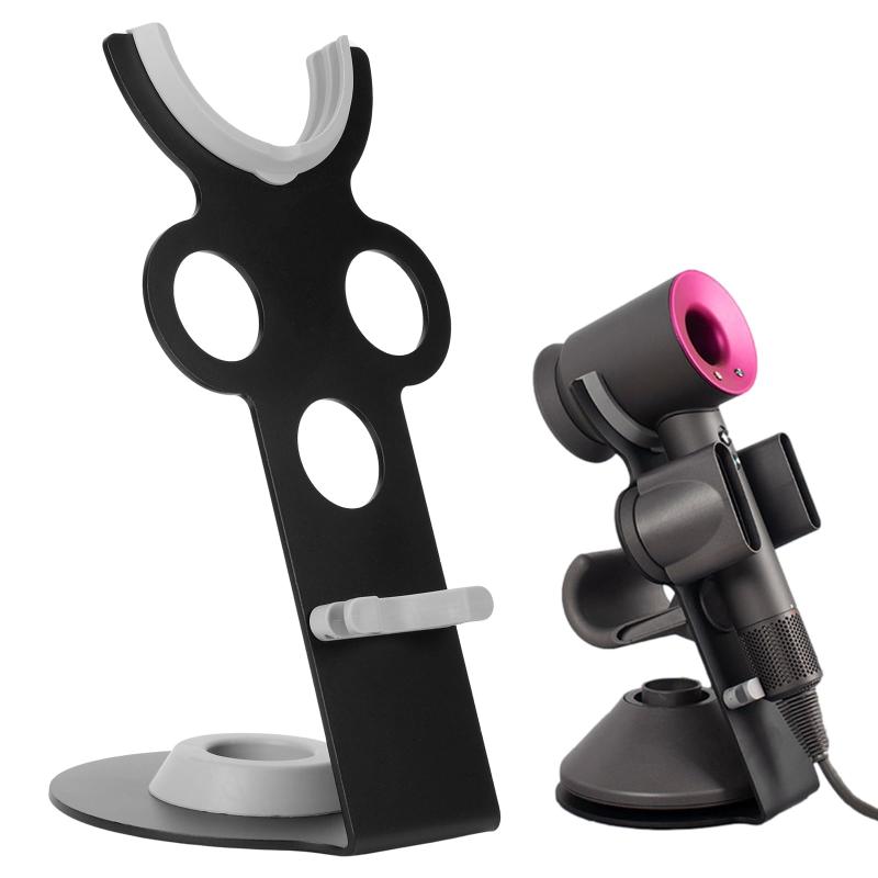 aleawol ダイソン ドライヤーホルダー 新型 マグネット 卓上 ドライヤースタンド ダイソンのすべてのドライヤーに対応、ヘアドライヤー 収納 コードクリップ付き インストール不要 バスルー