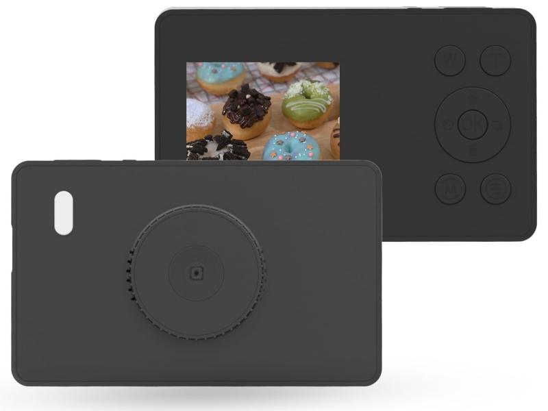 KEIYO デジタルカメラ 超スリム11.5mm 軽量44.6g 2インチ液晶モニター LEDライト搭載 ポケットサイズ フロントデコレーション可能 ブラック AN-DC004A(BK) コンパクトデジカメ 持ち運び便利