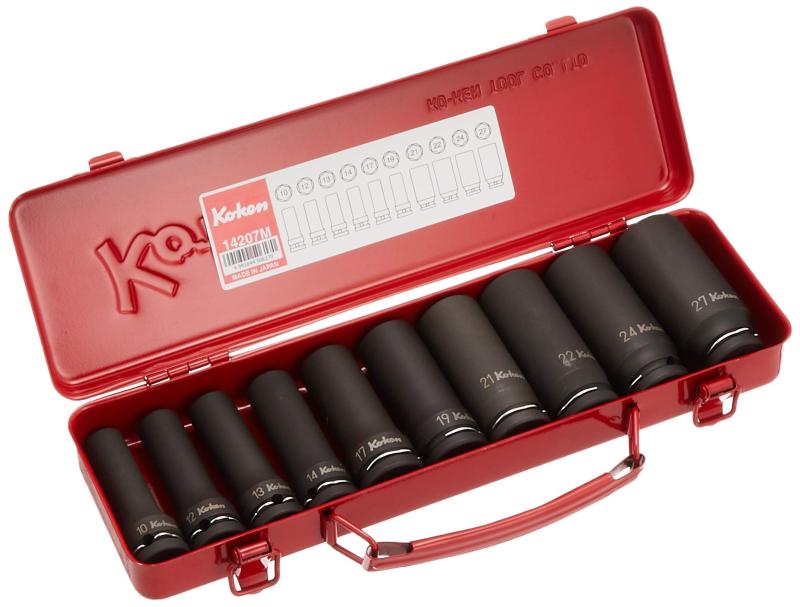 コーケン 1/2(12.7mm)SQ. インパクトディープソケットセット 10ヶ組 14207M