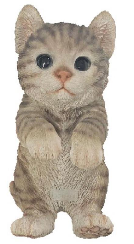 乐天商城 - 猫の置物 ミニ 庭 屋外 OK ポリレジン かわいい 動物 ガーデンマスコット 手すりにぶら下がり 茶トラ マロン ハンギング 全長15cm