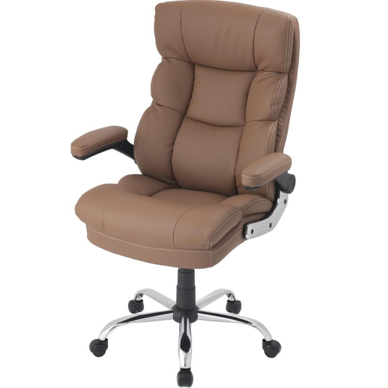 ドウシシャ オフィスチェア デスクチェア レザー調 合革 肘 跳ね上げ 背もたれ ハイバック 背中 腰 お尻 クッション 厚め 疲れない お尻が痛くならない あぐらをかける 椅子 パソコンチェア