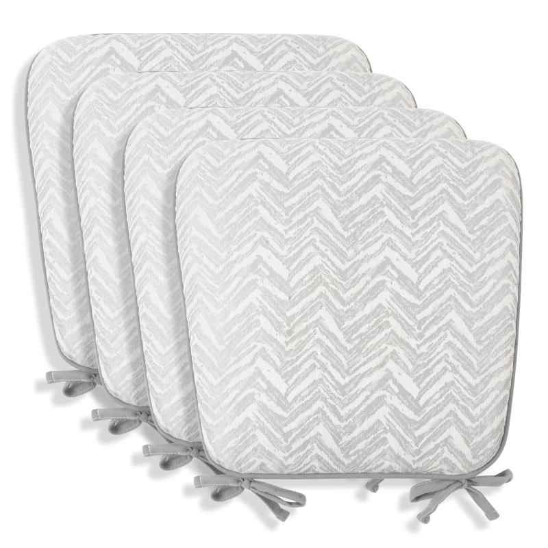 JEMA ジェマ 椅子用クッション 4枚セット チェアパッド シートクッション ダイニング用 座布団 チェア用 ひも付き 食卓椅子用クッション