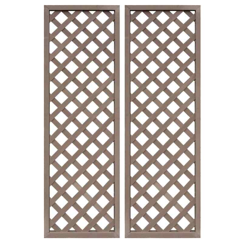 Rakuten - アイガーデン(igarden) アイウッド格子ラティス ダークブラウン H175cm×W60cm 2枚セット X1756D-02