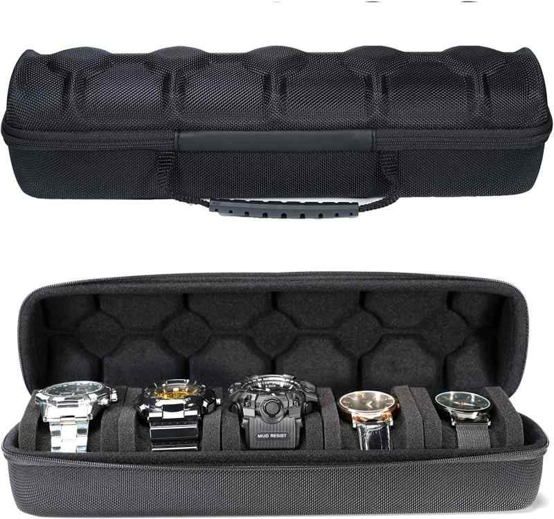 納腕時計ケース、腕時計収納バッグ、旅行用腕時計収納ケース、ハードカバー保護、カスタムスポンジ枕 小型および大型の時計、ダイバーズウォッチ、スポーツウォッチに適合