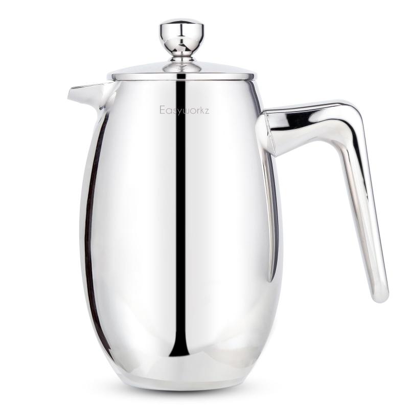 Easyworkz ナンド フレンチプレス 二重壁断熱 304ステンレス鋼 コーヒー&amp;ティーメーカー