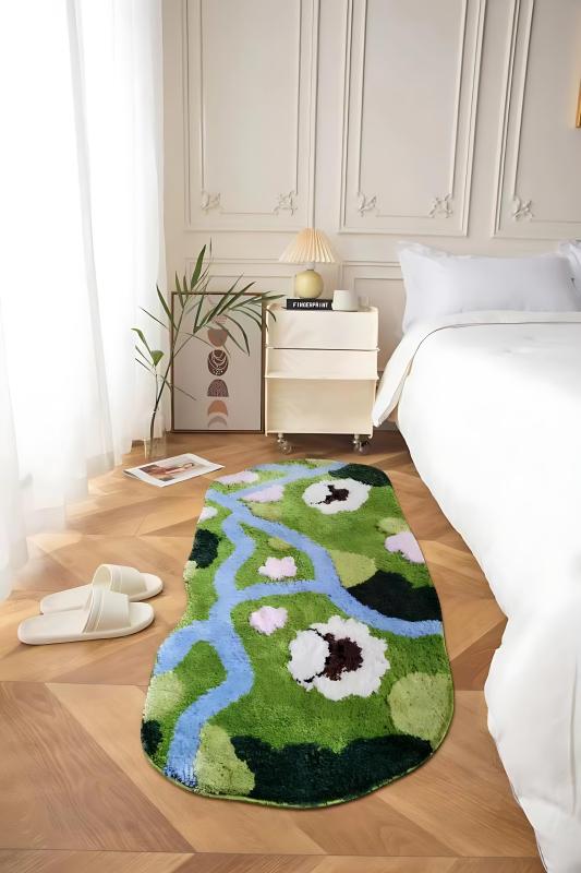 qinhomeバスマット お風呂マット 超長毛足 足拭きマット 滑り止め 大判 50*80cm丸洗い可能 吸水 速乾 超厚い 3D立体 浴室 洗面所 玄関マット キッチン 柔らかい(3.0)