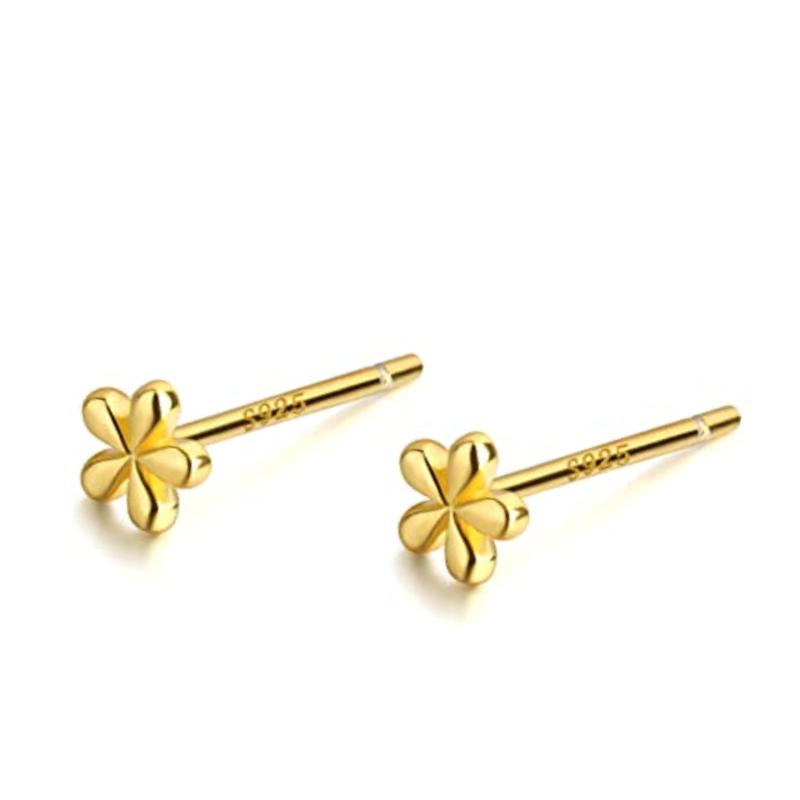 ピアス シルバー 銀製 Silver925 S925 フラワー お花 小花 小ぶり ミニサイズ 控えめ 小さめ つけっぱなし 約4mm 18Kコーティング 金属アレルギー対応 ニッケルフリー