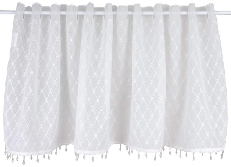 カフェカーテン おしゃれ かわいい 北欧 Sunnyday Fabric モアレース レース ホワイト 約幅150cmx丈25cm(3.0)